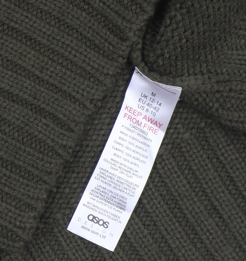 ASOS Women’s Green Roll Neck Acrylic Knit Jumper Size M