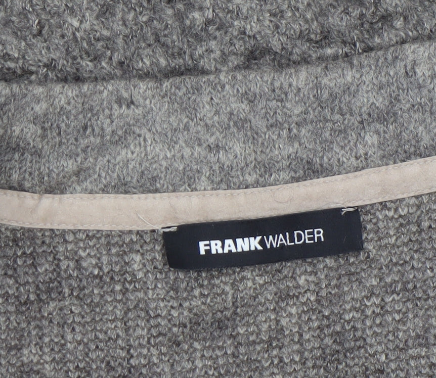 Frank Walder Women’s Grey Mohair Blend Open Cardigan Size 14