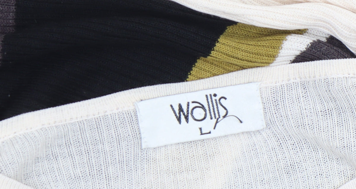 Wallis Women’s Multicoloured Striped Crew Neck Knit Jumper L