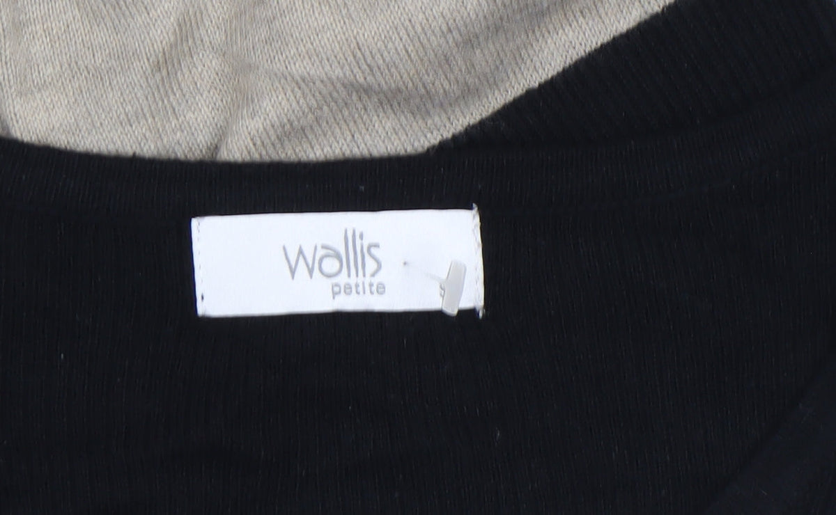 Wallis Petite Women’s Green Beige Black Colourblock A-Line Knit Dress M