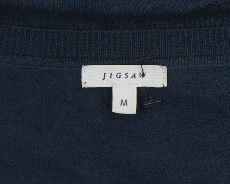 Jigsaw Women’s Blue Velvet Front Pullover Jumper Size M