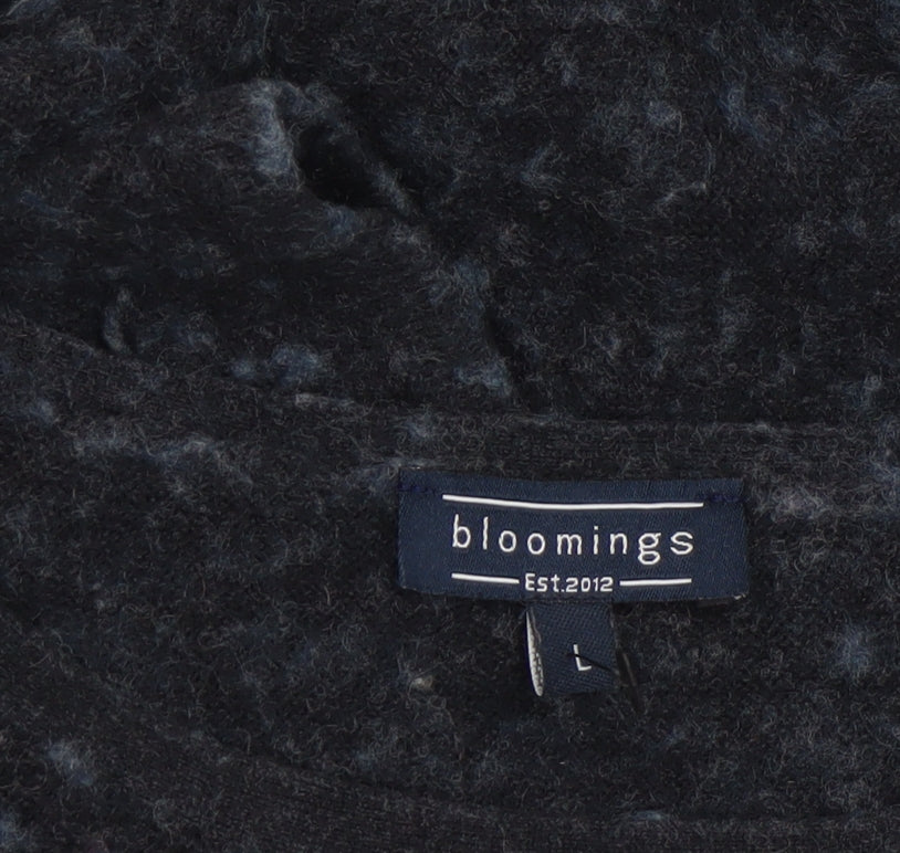 Bloomings Women Black Wool Knit Long Sleeve Jumper Dress L