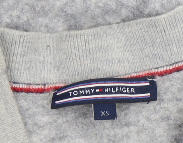 Tommy Hilfiger Women's Grey Wool Blend Open Knit Cardigan XS