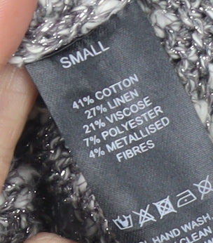 Minuet Petite Women's Grey Chunky-Knit Pullover Jumper Size S