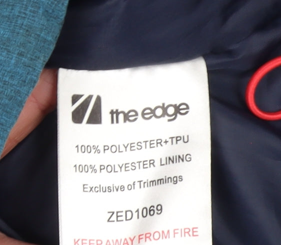 The Edge Women's Blue Waterproof Ski Jacket Size 8 Hooded Outdoor Coat