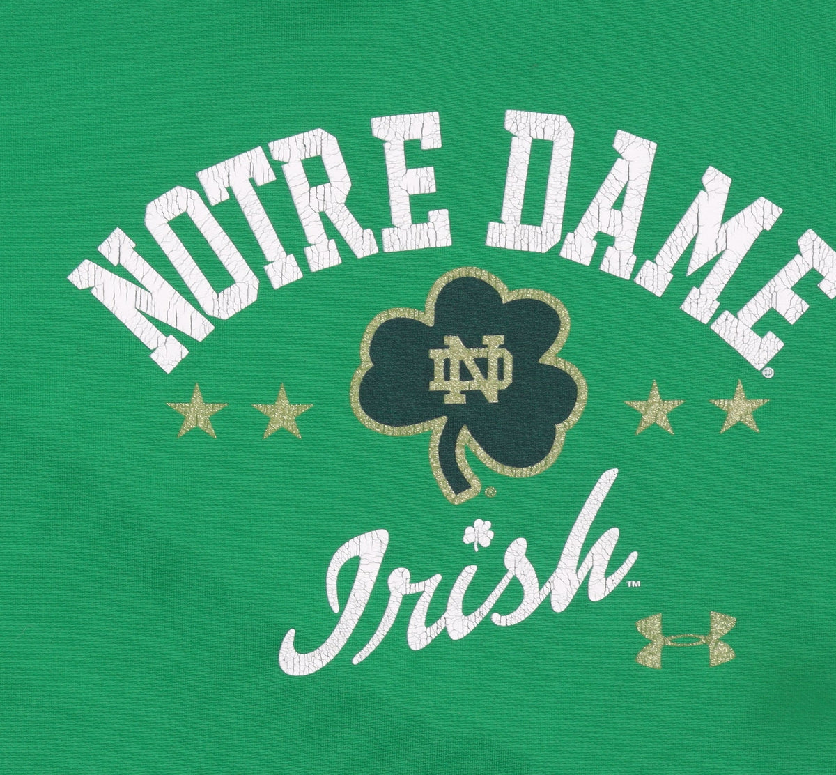Under Armour Womens Green Notre Dame Irish Pullover Hoodie Size L