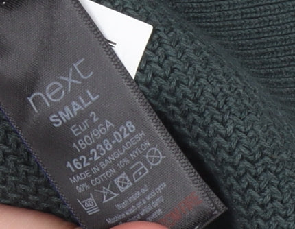 Next Men Green Cotton Knit Crew Neck Jumper Size S