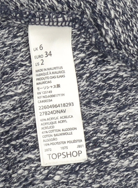 Topshop Women's Blue Knit A-Line Short Skirt Size 6