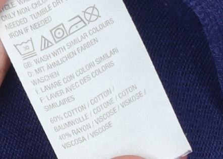 Isaac Mizrahi Live Women's Blue Roll Neck Knit Jumper Size S