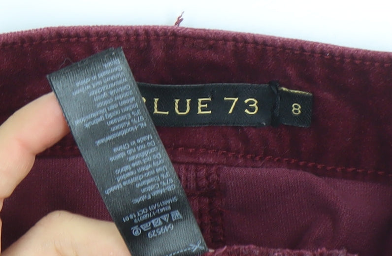 Blue 73 Womens Red Corduroy Skinny Jeans Size 8