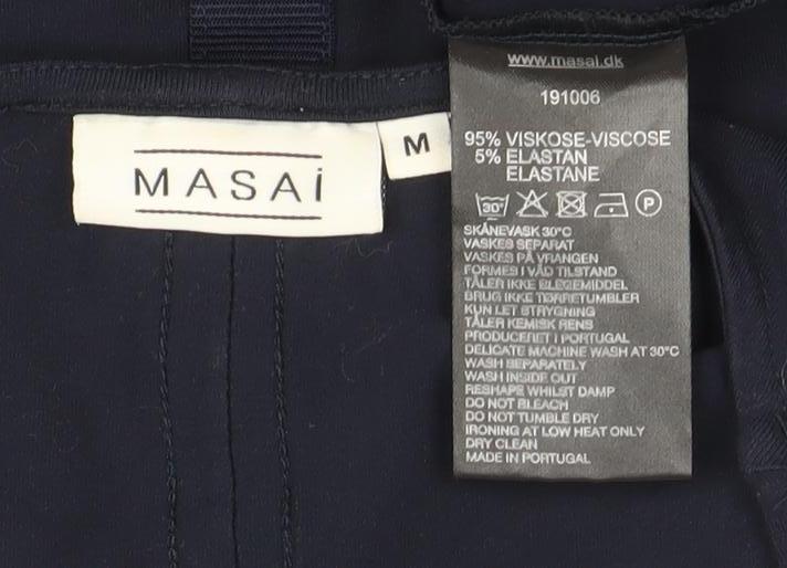 Masai Women Navy Blue M Shift Dress 3/4 Sleeve Viscose Blend
