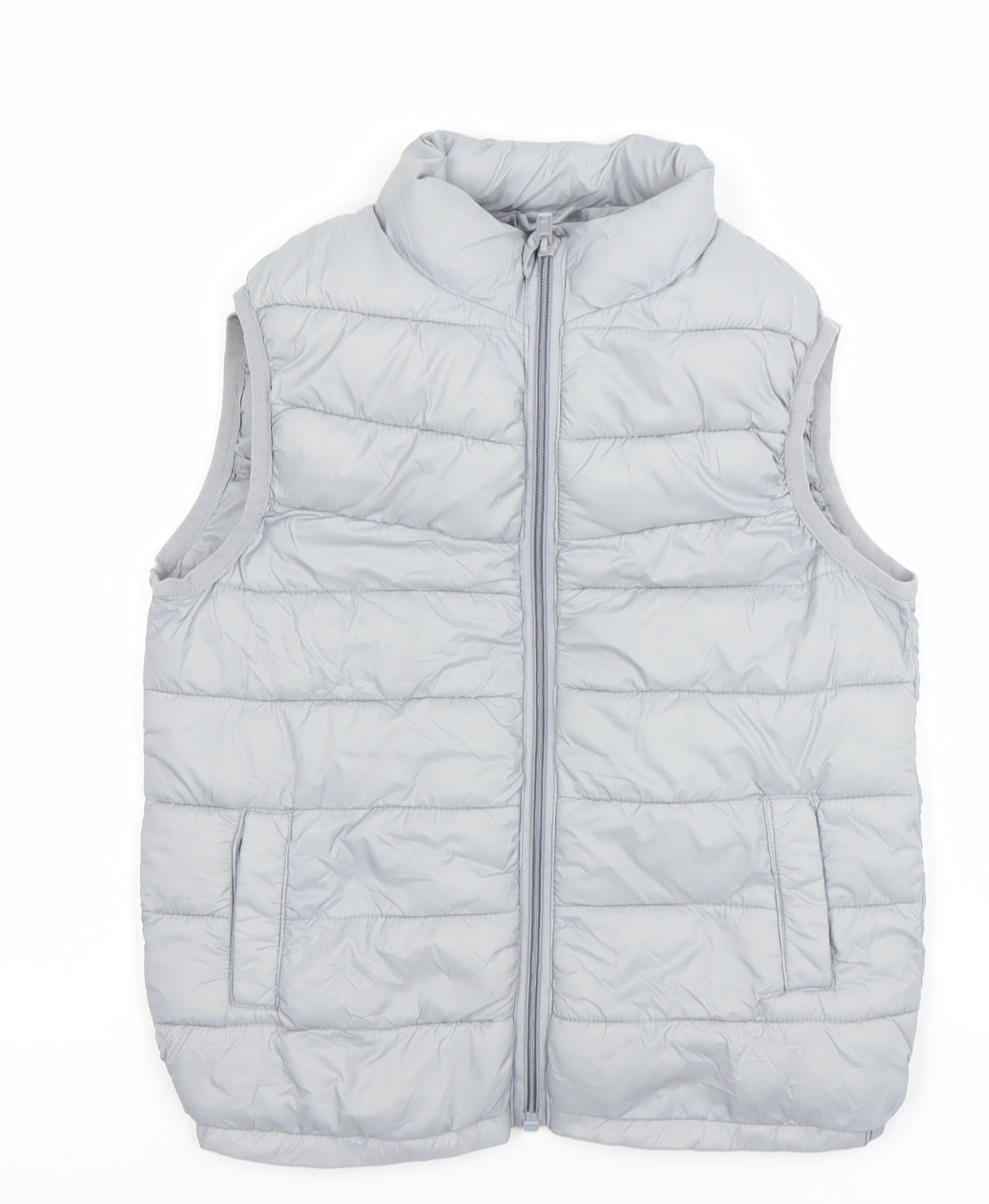 Dunnes Stores Boys Grey Quilted Nylon Zip Bodywarmer 6-7 Years