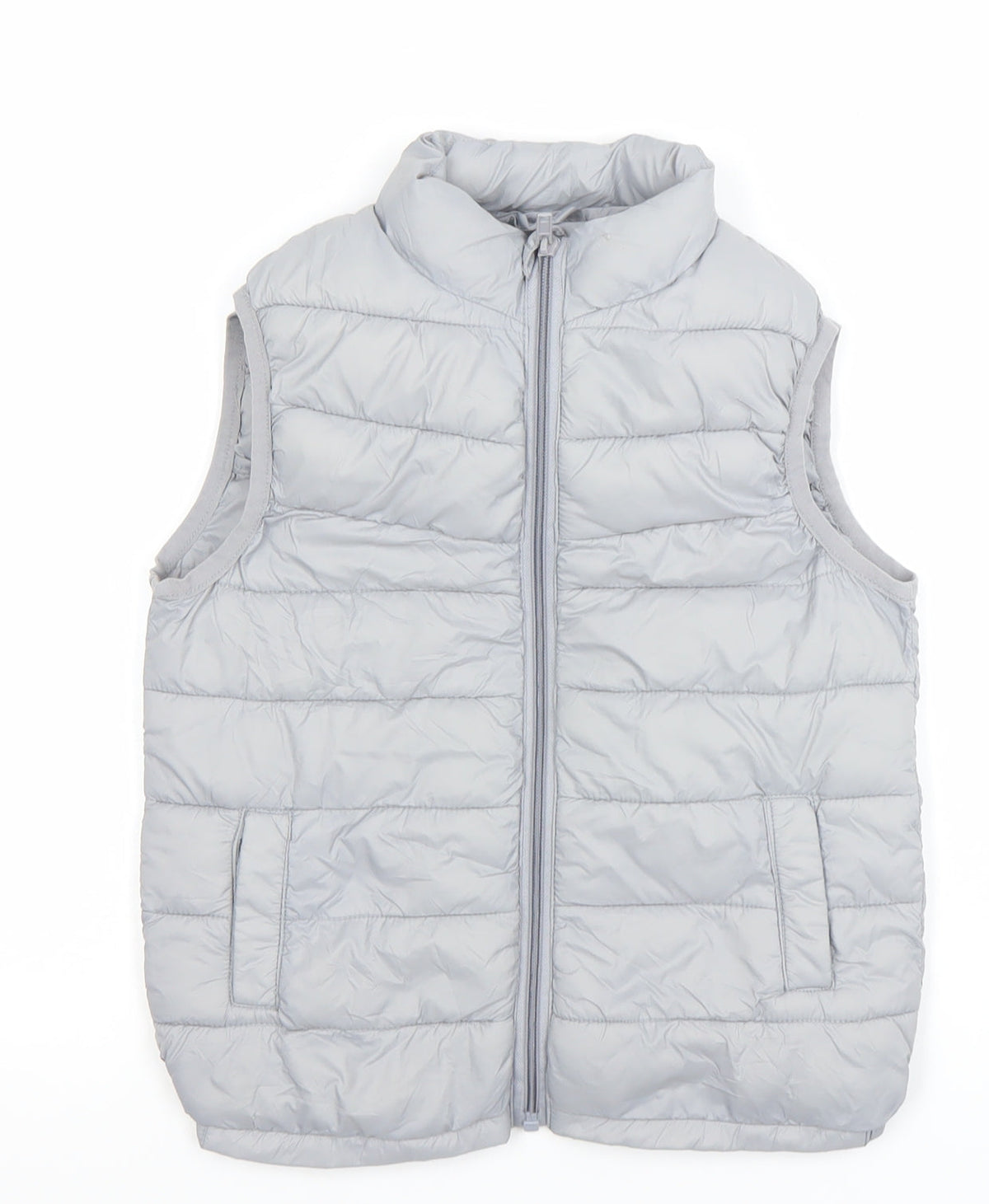 Dunnes Boys Grey Quilted Nylon Zip Bodywarmer 6-7 Years