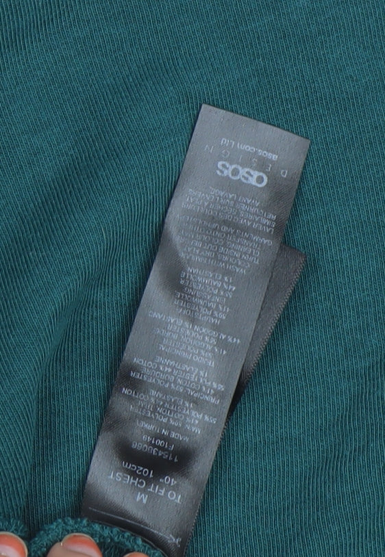 ASOS Men’s Green Collared Henley Sweatshirt Size M