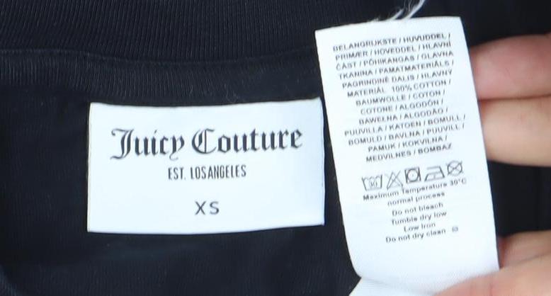 Juicy Couture Unisex Black XS Long Sleeve Logo Graphic T-Shirt