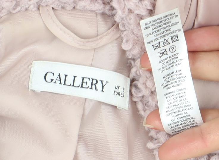 Gallery Women’s Pink Long Teddy Fleece Overcoat Size 8