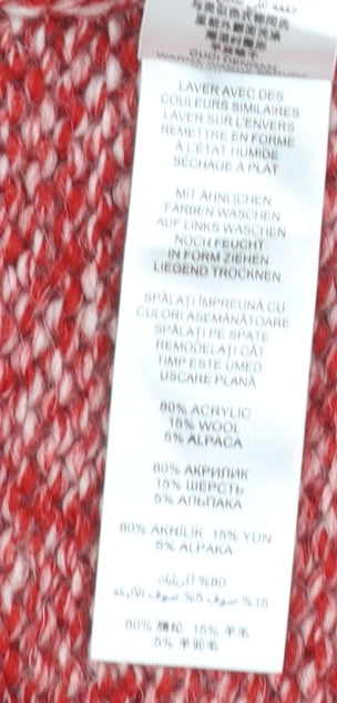 Maine New England Women Red Chunky Knit Zip Cardigan Size 16