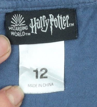 Harry Potter Womens Blue Size 12 Cropped Quidditch T-Shirt