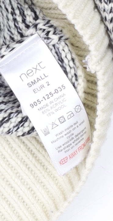 Next Men's Grey Chunky Knit Crew Neck Wool Blend Jumper Size S