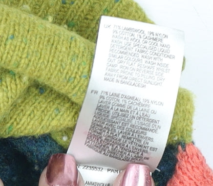 White Stuff Women's Multicoloured Roll Neck Wool Blend Jumper Size 8