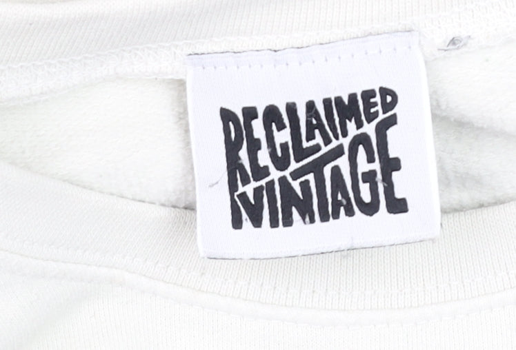Reclaimed Vintage Women's White Tokyo Graphic Crew Neck Sweatshirt UK 10
