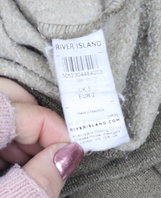 River Island Men’s Beige Crew Neck Fleece Sweatshirt Size S