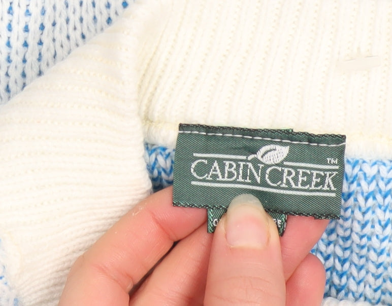 Cabin Creek Men’s Blue Acrylic Chunky Knit Pullover Jumper M
