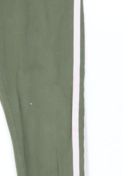 Adidas Women’s Green 3-Stripes Leggings Size 4 Cotton Stretch