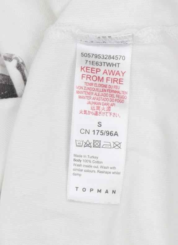 Topman Men’s White Freddie Mercury Band Graphic Cotton T-Shirt Size S