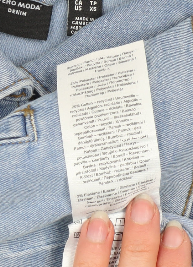 Vero Moda Women Blue Denim Jacket XS Casual Button Front