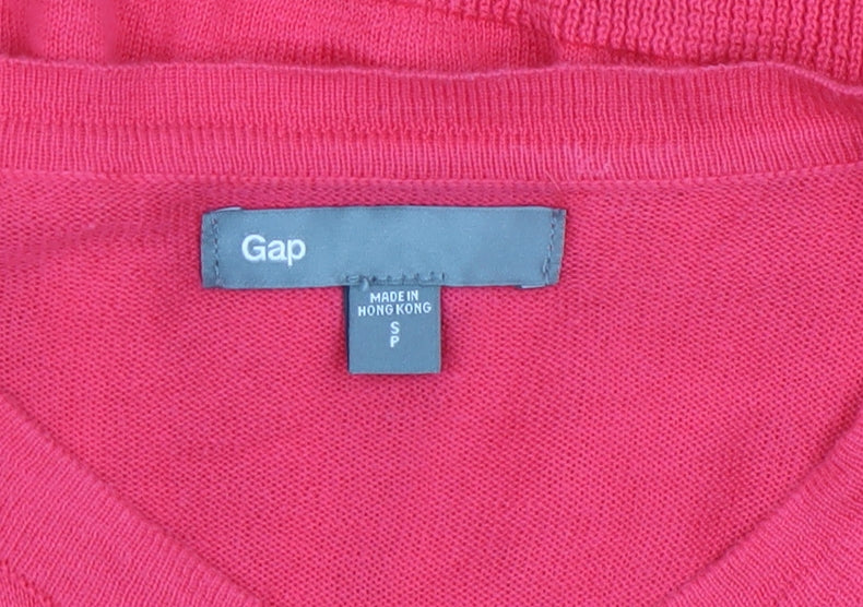 Gap Women's Pink Cotton Ruffle Trim Long Sleeve Cardigan S