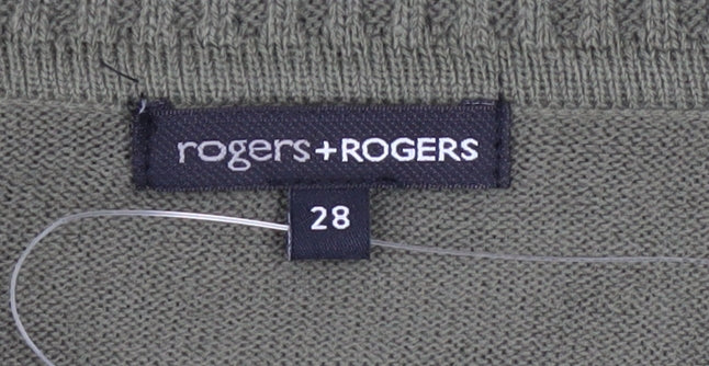 Rogers+Rogers Mens Green 3XL Full Zip High Neck Jumper