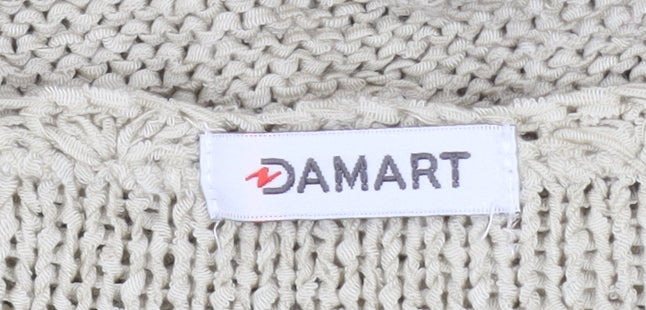 Damart Women’s Beige Knit Beaded Short Sleeve Blouse Size 18/20