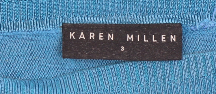 Karen Millen Women Blue Boat Neck Knit Jumper Size 12