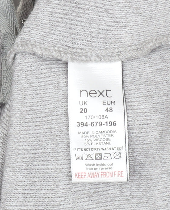 Next Women Grey Shift Knit Dress Size 20 Long Sleeve Zip Detail