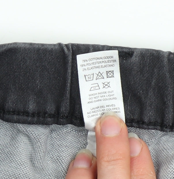 Dunnes Women's Black Straight Jeans 27in Waist Elastic Fit