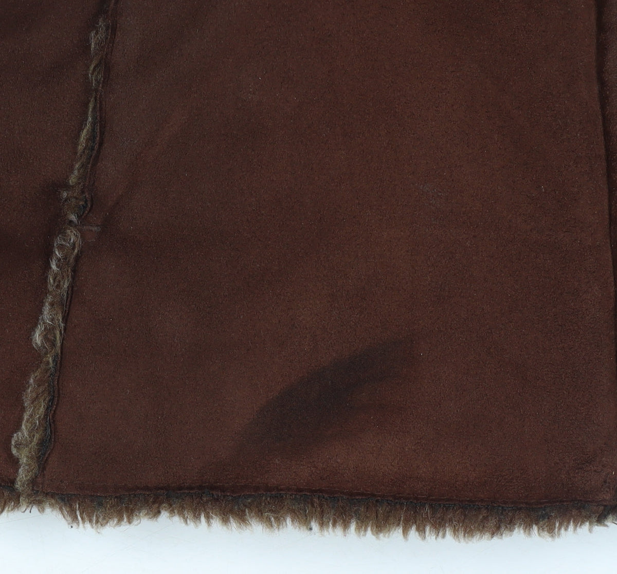 Debbie Morgan Women Brown Faux Shearling Knit Sleeve Jacket M
