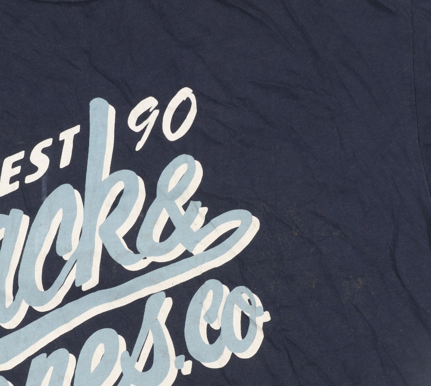 Jack & Jones Originals Men's Navy Cotton Graphic T-Shirt Regular Fit L