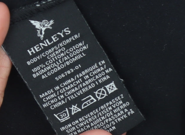 Henleys Project DLX Men's Black Graphic Print Cotton T-Shirt Size M