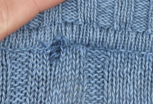 Jumper Women’s Blue Cotton Cable-Knit Crew Neck Pullover S