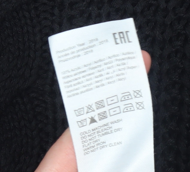Vero Moda Women's Black Cable-Knit Acrylic Jumper XL