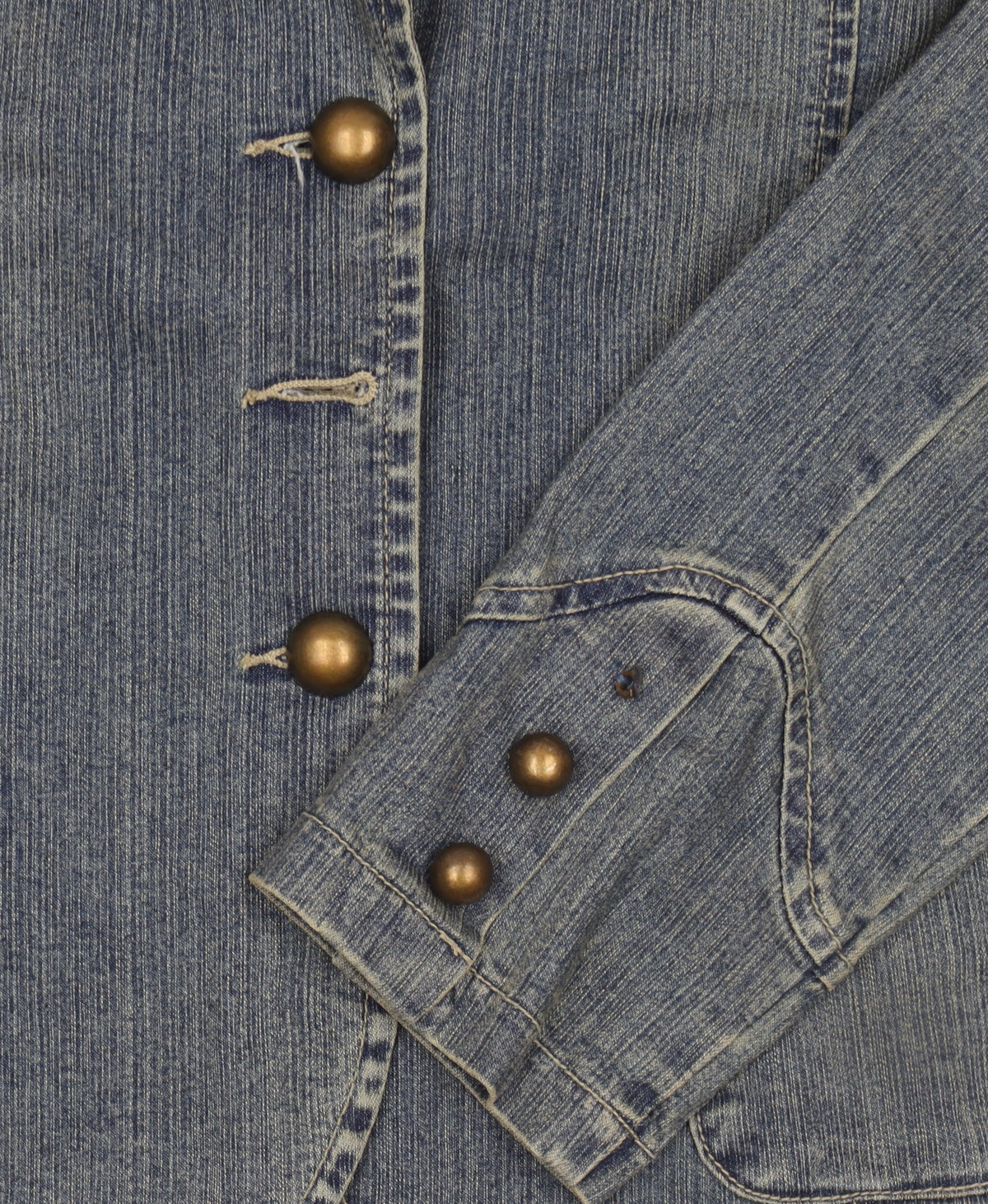 Sophie Girls Blue Denim Basic Jacket 14 Years Collared Button Casual