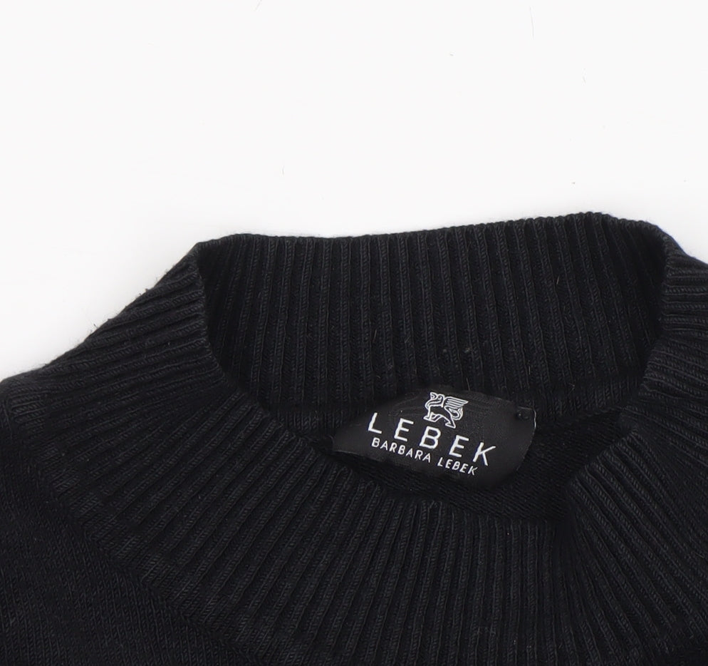 Barbara Lebek Women Black Size 20 Crew Neck Long Sleeve Jumper