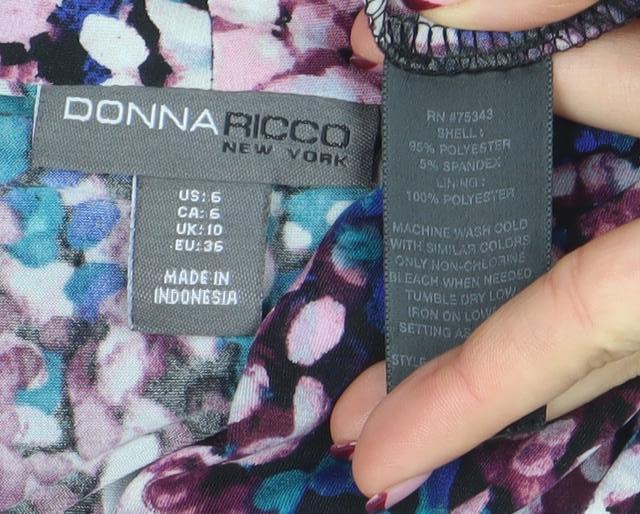 Donna Ricco Women Multicoloured Size 10 Strapless Bodycon Ruched Dress