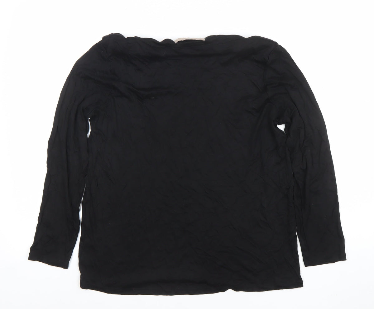 Paul Costelloe Living Women’s Black Long Sleeve Basic Blouse Size L