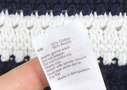 New Look Women’s Blue White Striped Knit Jumper XL Relaxed Fit