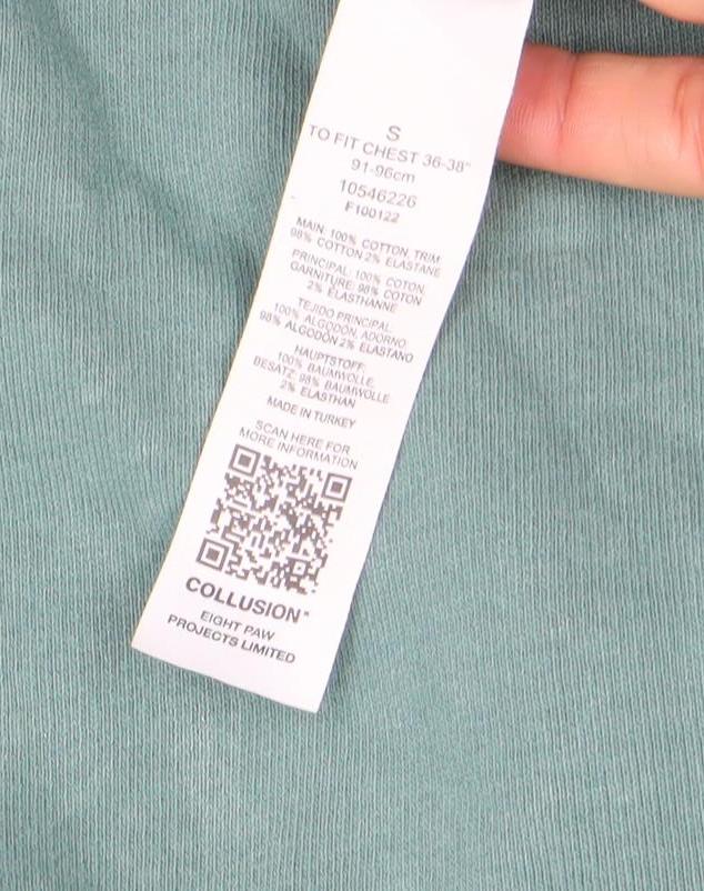 Collusion Men's Green Full Zip Hoodie Size S Casual Cotton Blend