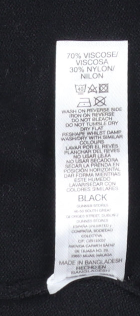 Dunnes Womens Black Knit Straight Leg Trousers Size 14