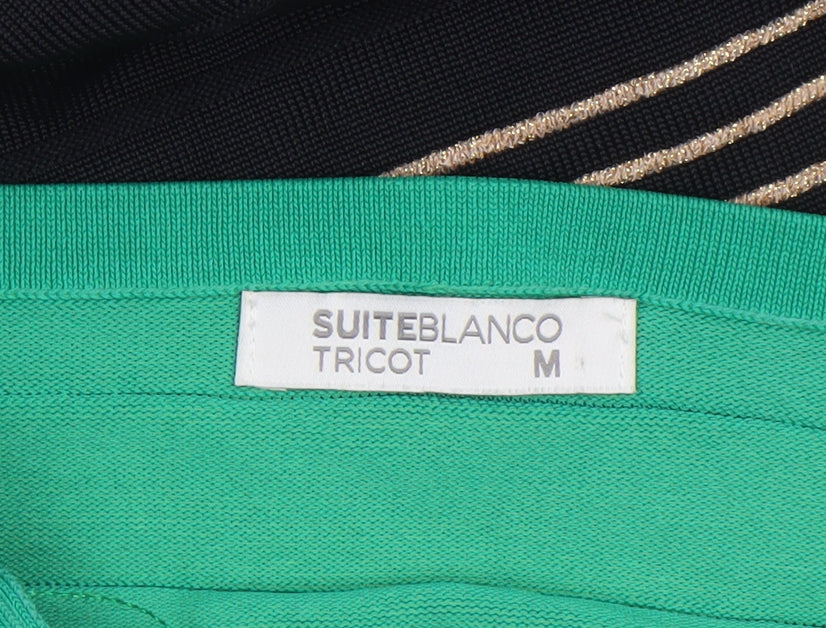 SuiteBlanco Women's Black & Green Strapless Bodycon Dress Size M