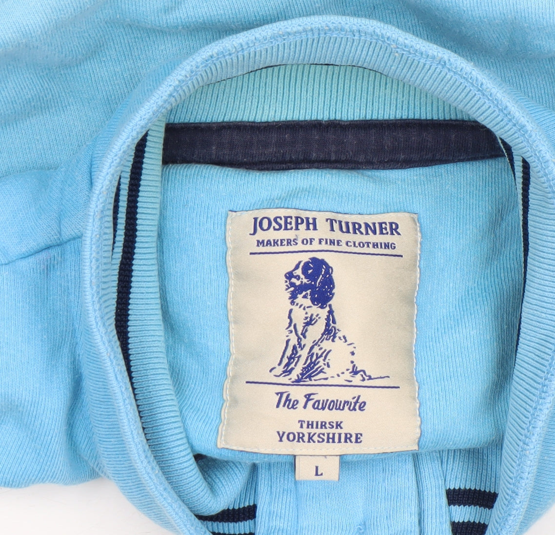 Joseph Turner Men’s Blue Henley Mock Neck Cotton Sweatshirt L